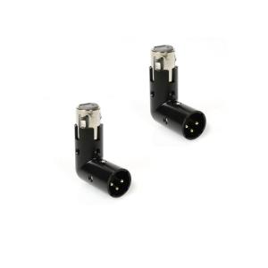 imageLyxPro XLR Angle Adapter Dual Male and Female can be positioned to 4 Different Angles Right Left and 90 Degree Great for Mixers That Interfere with Other Applicationsef of 2 pk