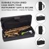 imageAlto Saxophone E Flat Brass Sax Kit Professional Sound Complete Accessories Ideal for All Players Includes Hard Case 10 Extra Reeds Strap Gloves Cleaning Kit ampamp More Gold Lacquer FinishAntique Bronze