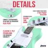 imageLyxPro 30 Electric Guitar Left Hand TL Series FullSize Paulownia Wood Body 3Ply Pickguard CShape Neck Ashtray Bridge Quality Gear Tuners 3Way Switch ampamp VolumeTone Controls 2 Picks GreenGreen