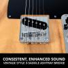 imageLyxPro 30 Electric Guitar Left Hand TL Series FullSize Paulownia Wood Body 3Ply Pickguard CShape Neck Ashtray Bridge Quality Gear Tuners 3Way Switch ampamp VolumeTone Controls 2 Picks GreenNatural