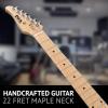 imageLyxPro 30 Electric Guitar Left Hand TL Series FullSize Paulownia Wood Body 3Ply Pickguard CShape Neck Ashtray Bridge Quality Gear Tuners 3Way Switch ampamp VolumeTone Controls 2 Picks GreenNatural