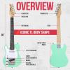 imageLyxPro 30 Electric Guitar Left Hand TL Series FullSize Paulownia Wood Body 3Ply Pickguard CShape Neck Ashtray Bridge Quality Gear Tuners 3Way Switch ampamp VolumeTone Controls 2 Picks GreenGreen