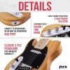 imageLyxPro 30 Electric Guitar Left Hand TL Series FullSize Paulownia Wood Body 3Ply Pickguard CShape Neck Ashtray Bridge Quality Gear Tuners 3Way Switch ampamp VolumeTone Controls 2 Picks GreenNatural