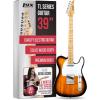 imageLyxPro 30 Electric Guitar Left Hand TL Series FullSize Paulownia Wood Body 3Ply Pickguard CShape Neck Ashtray Bridge Quality Gear Tuners 3Way Switch ampamp VolumeTone Controls 2 Picks GreenSunburst