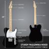 imageLyxPro 30 Electric Guitar Left Hand TL Series FullSize Paulownia Wood Body 3Ply Pickguard CShape Neck Ashtray Bridge Quality Gear Tuners 3Way Switch ampamp VolumeTone Controls 2 Picks GreenBlack