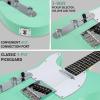 imageLyxPro 30 Electric Guitar Left Hand TL Series FullSize Paulownia Wood Body 3Ply Pickguard CShape Neck Ashtray Bridge Quality Gear Tuners 3Way Switch ampamp VolumeTone Controls 2 Picks GreenGreen