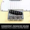 imageLyxPro 30 Electric Guitar Left Hand TL Series FullSize Paulownia Wood Body 3Ply Pickguard CShape Neck Ashtray Bridge Quality Gear Tuners 3Way Switch ampamp VolumeTone Controls 2 Picks GreenWhite