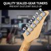 imageLyxPro 30 Electric Guitar Left Hand TL Series FullSize Paulownia Wood Body 3Ply Pickguard CShape Neck Ashtray Bridge Quality Gear Tuners 3Way Switch ampamp VolumeTone Controls 2 Picks GreenNatural