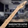 imageLyxPro 30 Electric Guitar Left Hand TL Series FullSize Paulownia Wood Body 3Ply Pickguard CShape Neck Ashtray Bridge Quality Gear Tuners 3Way Switch ampamp VolumeTone Controls 2 Picks GreenWhite