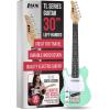 imageLyxPro 30 Electric Guitar Left Hand TL Series FullSize Paulownia Wood Body 3Ply Pickguard CShape Neck Ashtray Bridge Quality Gear Tuners 3Way Switch ampamp VolumeTone Controls 2 Picks GreenGreen
