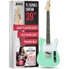 imageLyxPro 30 Electric Guitar Left Hand TL Series FullSize Paulownia Wood Body 3Ply Pickguard CShape Neck Ashtray Bridge Quality Gear Tuners 3Way Switch ampamp VolumeTone Controls 2 Picks GreenGreen