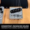 imageLyxPro 30 Electric Guitar Left Hand TL Series FullSize Paulownia Wood Body 3Ply Pickguard CShape Neck Ashtray Bridge Quality Gear Tuners 3Way Switch ampamp VolumeTone Controls 2 Picks GreenNatural