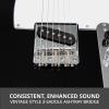 imageLyxPro 30 Electric Guitar Left Hand TL Series FullSize Paulownia Wood Body 3Ply Pickguard CShape Neck Ashtray Bridge Quality Gear Tuners 3Way Switch ampamp VolumeTone Controls 2 Picks GreenBlack
