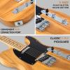 imageLyxPro 30 Electric Guitar Left Hand TL Series FullSize Paulownia Wood Body 3Ply Pickguard CShape Neck Ashtray Bridge Quality Gear Tuners 3Way Switch ampamp VolumeTone Controls 2 Picks GreenNatural