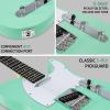 imageLyxPro 30 Electric Guitar Left Hand TL Series FullSize Paulownia Wood Body 3Ply Pickguard CShape Neck Ashtray Bridge Quality Gear Tuners 3Way Switch ampamp VolumeTone Controls 2 Picks GreenGreen