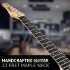 imageLyxPro 30 Electric Guitar Left Hand TL Series FullSize Paulownia Wood Body 3Ply Pickguard CShape Neck Ashtray Bridge Quality Gear Tuners 3Way Switch ampamp VolumeTone Controls 2 Picks GreenGreen