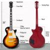 imageLyxPro 39 SB Series Electric Guitar LP Style for Beginner Intermediate ampamp Pro Players Solid Body Guitar Bonus 2Pack of Picks Mahogany Wood VolumeTone Controls 3Way Pickup  Honey BurstSunburst