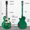 imageLyxPro 39 SB Series Electric Guitar LP Style for Beginner Intermediate ampamp Pro Players Solid Body Guitar Bonus 2Pack of Picks Mahogany Wood VolumeTone Controls 3Way Pickup  Honey BurstGreen