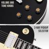imageLyxPro 39 SB Series Electric Guitar LP Style for Beginner Intermediate ampamp Pro Players Solid Body Guitar Bonus 2Pack of Picks Mahogany Wood VolumeTone Controls 3Way Pickup  Honey BurstBlack