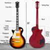 imageLyxPro 39 SB Series Electric Guitar LP Style for Beginner Intermediate ampamp Pro Players Solid Body Guitar Bonus 2Pack of Picks Mahogany Wood VolumeTone Controls 3Way Pickup  Honey BurstSunburst
