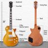 imageLyxPro 39 SB Series Electric Guitar LP Style for Beginner Intermediate ampamp Pro Players Solid Body Guitar Bonus 2Pack of Picks Mahogany Wood VolumeTone Controls 3Way Pickup  Honey BurstHoney