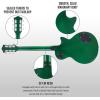 imageLyxPro 39 SB Series Electric Guitar LP Style for Beginner Intermediate ampamp Pro Players Solid Body Guitar Bonus 2Pack of Picks Mahogany Wood VolumeTone Controls 3Way Pickup  Honey BurstGreen
