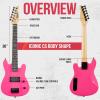 imageLyxPro CS 30 Left Hand Electric Guitar Kit for Beginner Intermediate ampamp Pro Players with Guitar Amp Cable 6 Picks ampamp Learners Guide Solid Wood Body VolumeTone Controls 5Way Pickup  PinkPink