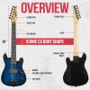 imageLyxPro CS 30 Left Hand Electric Guitar Kit for Beginner Intermediate ampamp Pro Players with Guitar Amp Cable 6 Picks ampamp Learners Guide Solid Wood Body VolumeTone Controls 5Way Pickup  PinkBlue