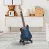 imageLyxPro CS 30 Left Hand Electric Guitar Kit for Beginner Intermediate ampamp Pro Players with Guitar Amp Cable 6 Picks ampamp Learners Guide Solid Wood Body VolumeTone Controls 5Way Pickup  PinkBlue