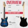 imageLyxPro CS 30 Left Hand Electric Guitar Kit for Beginner Intermediate ampamp Pro Players with Guitar Amp Cable 6 Picks ampamp Learners Guide Solid Wood Body VolumeTone Controls 5Way Pickup  PinkBlue