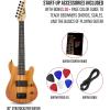 imageLyxPro CS 30 Left Hand Electric Guitar Kit for Beginner Intermediate ampamp Pro Players with Guitar Amp Cable 6 Picks ampamp Learners Guide Solid Wood Body VolumeTone Controls 5Way Pickup  PinkNatural