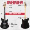 imageLyxPro CS 30 Left Hand Electric Guitar Kit for Beginner Intermediate ampamp Pro Players with Guitar Amp Cable 6 Picks ampamp Learners Guide Solid Wood Body VolumeTone Controls 5Way Pickup  PinkBlack