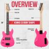 imageLyxPro CS 30 Left Hand Electric Guitar Kit for Beginner Intermediate ampamp Pro Players with Guitar Amp Cable 6 Picks ampamp Learners Guide Solid Wood Body VolumeTone Controls 5Way Pickup  PinkPink