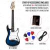 imageLyxPro CS 36 Left Hand Electric Guitar Kit for Beginner Intermediate ampamp Pro Players with Guitar Amp Cable 6 Picks ampamp Learners Guide Solid Wood Body VolumeTone Controls 5Way Pickup  BlueBlue