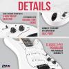 imageLyxPro CS 36 Left Hand Electric Guitar Kit for Beginner Intermediate ampamp Pro Players with Guitar Amp Cable 6 Picks ampamp Learners Guide Solid Wood Body VolumeTone Controls 5Way Pickup  BlueWhite