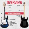 imageLyxPro CS 36 Left Hand Electric Guitar Kit for Beginner Intermediate ampamp Pro Players with Guitar Amp Cable 6 Picks ampamp Learners Guide Solid Wood Body VolumeTone Controls 5Way Pickup  BlueBlue