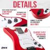 imageLyxPro CS 36 Left Hand Electric Guitar Kit for Beginner Intermediate ampamp Pro Players with Guitar Amp Cable 6 Picks ampamp Learners Guide Solid Wood Body VolumeTone Controls 5Way Pickup  BlueRed
