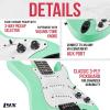imageLyxPro CS 36 Left Hand Electric Guitar Kit for Beginner Intermediate ampamp Pro Players with Guitar Amp Cable 6 Picks ampamp Learners Guide Solid Wood Body VolumeTone Controls 5Way Pickup  BlueGreen