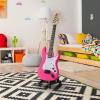 imageLyxPro CS 36 Left Hand Electric Guitar Kit for Beginner Intermediate ampamp Pro Players with Guitar Amp Cable 6 Picks ampamp Learners Guide Solid Wood Body VolumeTone Controls 5Way Pickup  BluePink