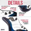 imageLyxPro CS 36 Left Hand Electric Guitar Kit for Beginner Intermediate ampamp Pro Players with Guitar Amp Cable 6 Picks ampamp Learners Guide Solid Wood Body VolumeTone Controls 5Way Pickup  BlueBlue