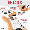 imageLyxPro CS 36 Left Hand Electric Guitar Kit for Beginner Intermediate ampamp Pro Players with Guitar Amp Cable 6 Picks ampamp Learners Guide Solid Wood Body VolumeTone Controls 5Way Pickup  BlueNatural