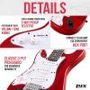 imageLyxPro CS 36 Left Hand Electric Guitar Kit for Beginner Intermediate ampamp Pro Players with Guitar Amp Cable 6 Picks ampamp Learners Guide Solid Wood Body VolumeTone Controls 5Way Pickup  BlueRed