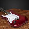 imageLyxPro CS 39 Left Hand Electric Guitar Kit for Beginner Intermediate ampamp Pro Players with Guitar Amp Cable 6 Picks ampamp Learners Guide Solid Wood Body VolumeTone Controls 5Way Pickup  WhiteRed