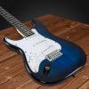 imageLyxPro CS 39 Left Hand Electric Guitar Kit for Beginner Intermediate ampamp Pro Players with Guitar Amp Cable 6 Picks ampamp Learners Guide Solid Wood Body VolumeTone Controls 5Way Pickup  WhiteBlue