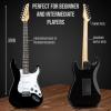 imageLyxPro CS 39 Left Hand Electric Guitar Kit for Beginner Intermediate ampamp Pro Players with Guitar Amp Cable 6 Picks ampamp Learners Guide Solid Wood Body VolumeTone Controls 5Way Pickup  WhiteBlack