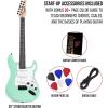 imageLyxPro CS 39 Left Hand Electric Guitar Kit for Beginner Intermediate ampamp Pro Players with Guitar Amp Cable 6 Picks ampamp Learners Guide Solid Wood Body VolumeTone Controls 5Way Pickup  WhiteGreen