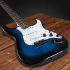 imageLyxPro CS 39 Left Hand Electric Guitar Kit for Beginner Intermediate ampamp Pro Players with Guitar Amp Cable 6 Picks ampamp Learners Guide Solid Wood Body VolumeTone Controls 5Way Pickup  WhiteBlue
