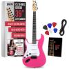 imageLyxPro CS 39 Left Hand Electric Guitar Kit for Beginner Intermediate ampamp Pro Players with Guitar Amp Cable 6 Picks ampamp Learners Guide Solid Wood Body VolumeTone Controls 5Way Pickup  WhitePink