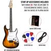 imageLyxPro CS 39 Left Hand Electric Guitar Kit for Beginner Intermediate ampamp Pro Players with Guitar Amp Cable 6 Picks ampamp Learners Guide Solid Wood Body VolumeTone Controls 5Way Pickup  WhiteSunburst