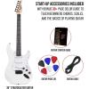 imageLyxPro CS 39 Left Hand Electric Guitar Kit for Beginner Intermediate ampamp Pro Players with Guitar Amp Cable 6 Picks ampamp Learners Guide Solid Wood Body VolumeTone Controls 5Way Pickup  WhiteWhite